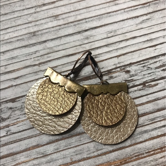 Hidden Grace. Handmade Faux Leather Earrings - Picture 1 of 1